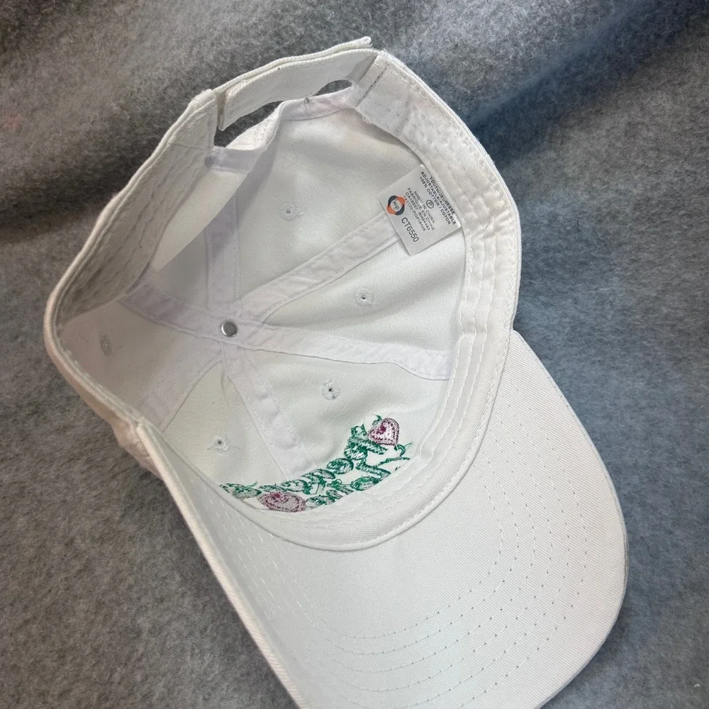Peace & Love Barbados Youth White MVP Baseball Cap Souvenir Hearts Peace OSFM